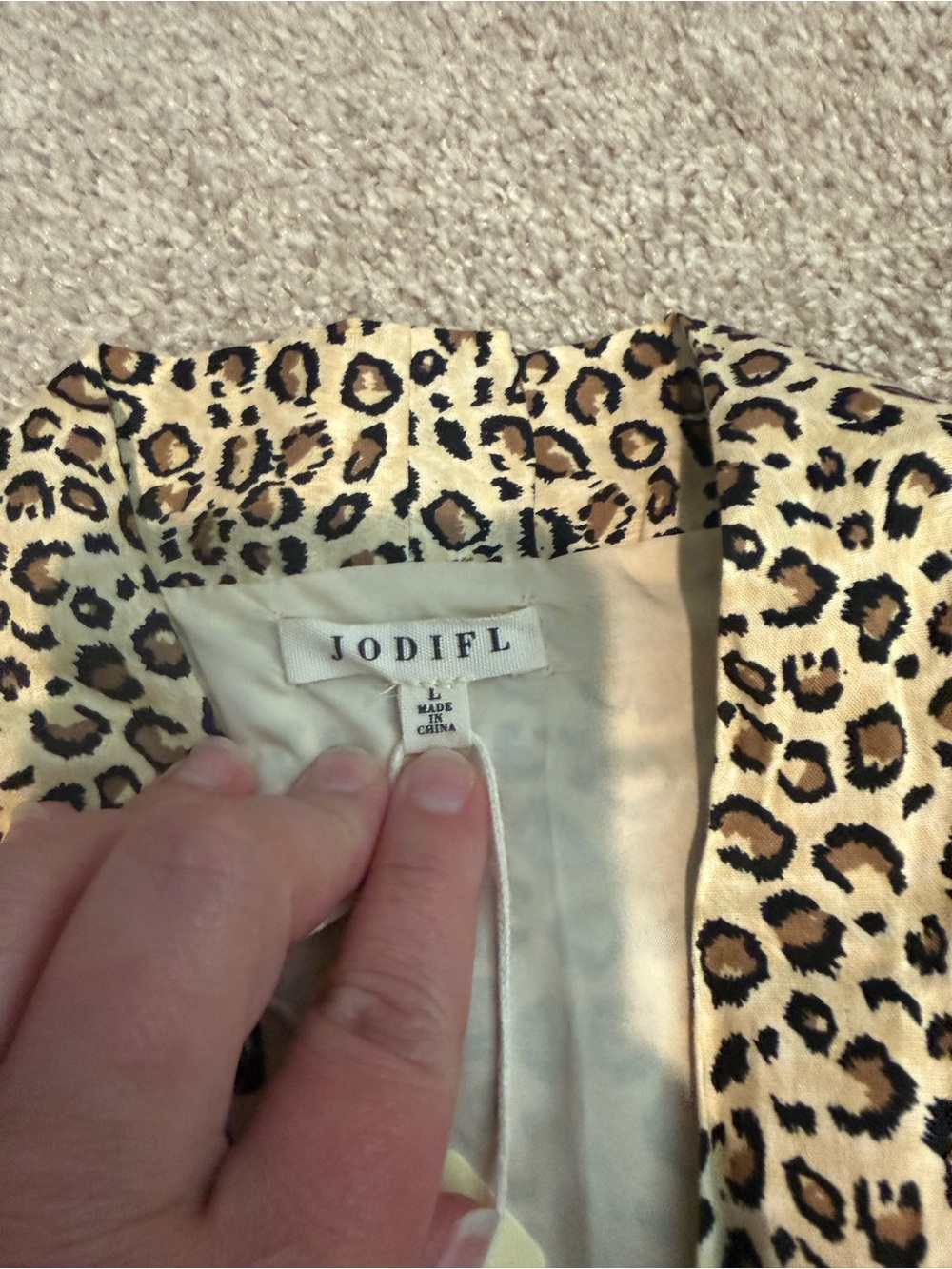 Jodifl Sleeveless Zip-Front Leopard Print Midi Dress - Beige & Black - Picture 8 of 10